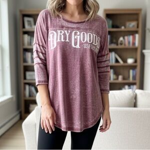 Dry Goods Chance or Fate Burgundy 3/4 Sleeve Lightweight Sweatshirt S